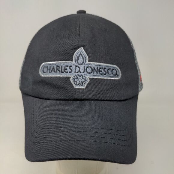 Charles D. Jones Co Men's Snapback Mesh Back Hat Black Gray Embroidered Logo - Picture 2 of 7